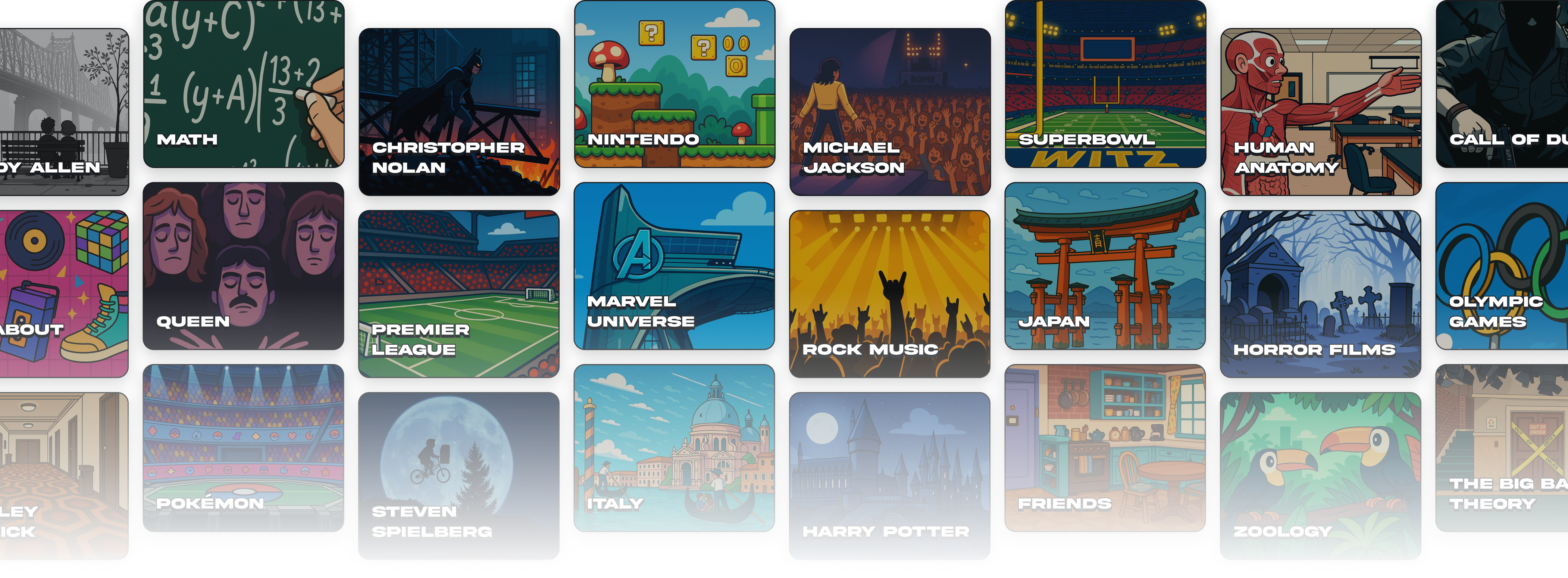 background pattern of images of themes