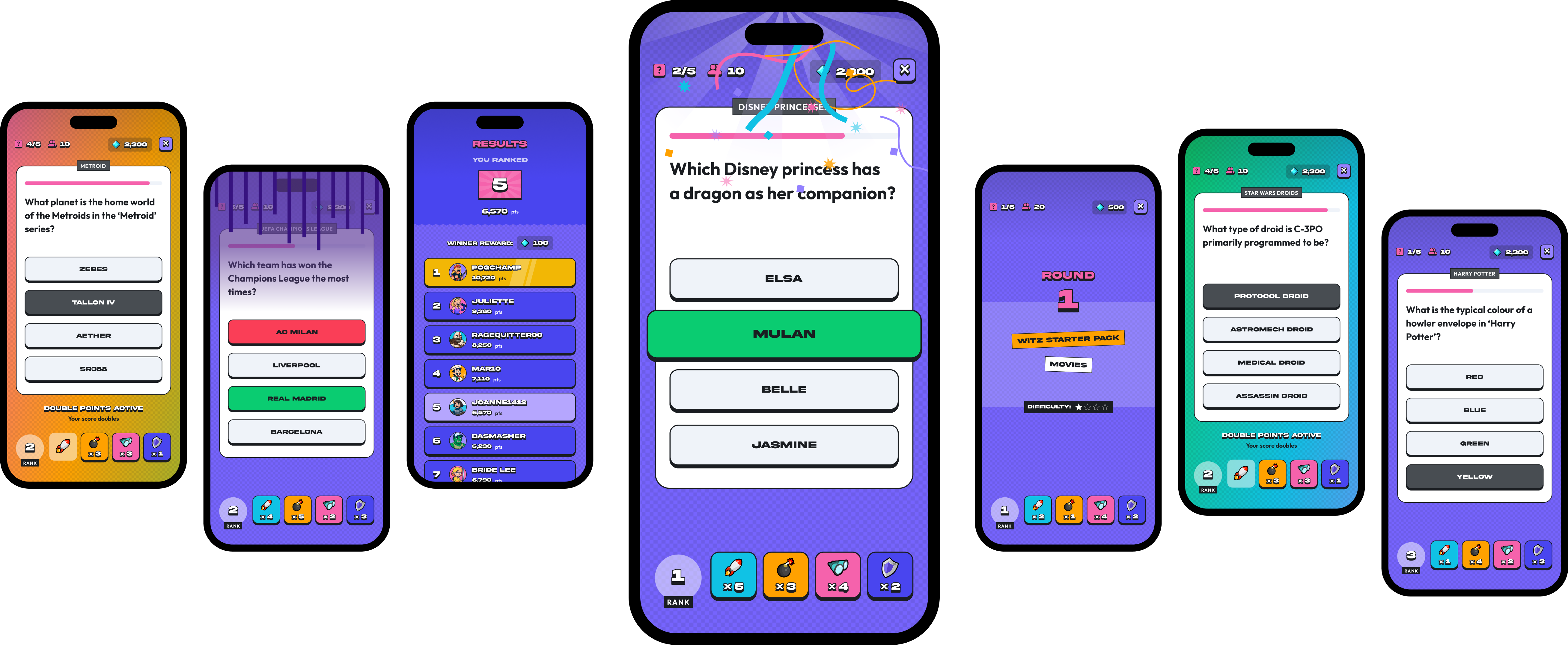 phone images showing different pages of the app